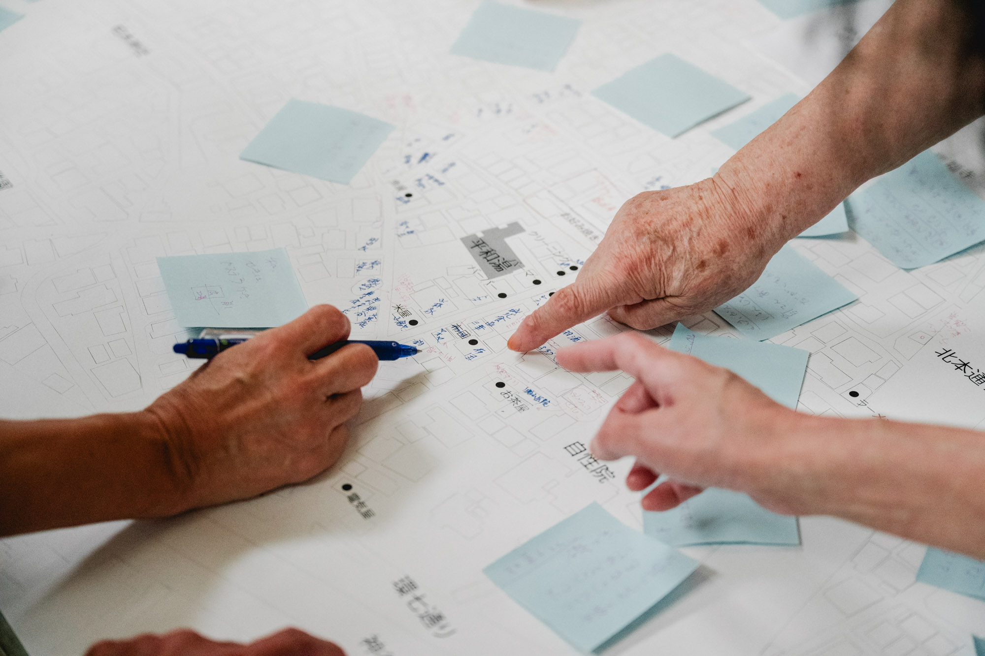 せんとうとまちワークショップ中の一コマ。<br>▶︎平和湯とまちについて